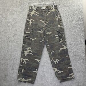 Vintage Y2K No Boundaries Camo Cargo Pants Baggy Gorpcore Grunge‎ Men's 34 x 31